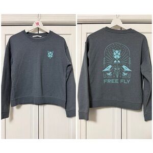 Free Fly Women's Mellow Meadow Fleece Crew Sweatshirt Storm Cloud XS Pullover